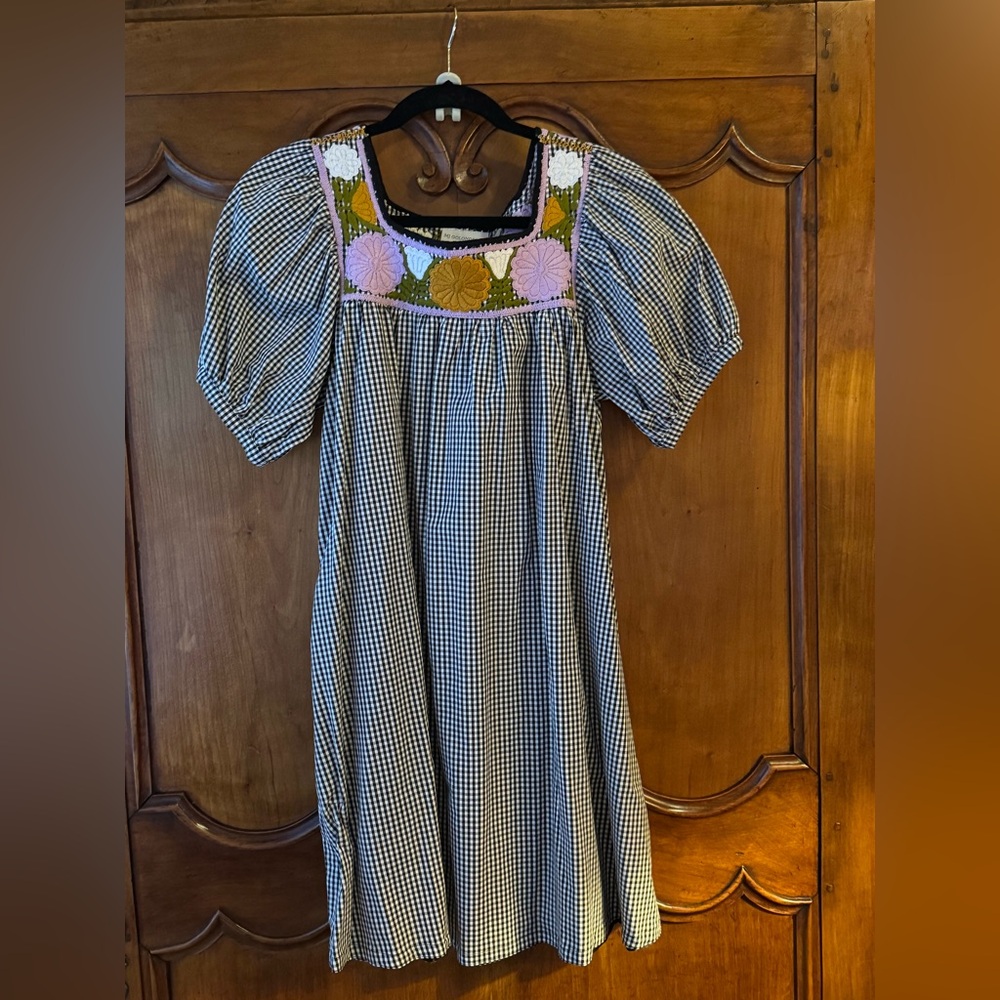 New Black and white gingham/ Small   embroidered front and back. Never worn